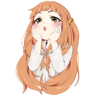 😯 gadis anime, imut, kawaii, kartun, chibi telegram sticker