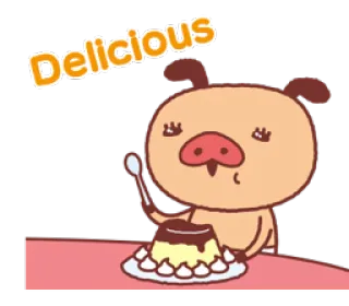 🍮 Delicious food, pig, pudding, dessert, cute telegram sticker