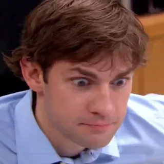 🙄 Jim Halpert The Office 짐 핼퍼트, 오피스, 밈, 웃긴, 초상화, 얼굴 telegram sticker