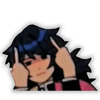 🌊 อนิเมะ, นิ้วกลาง, หยาบคาย, ท่าทาง telegram sticker