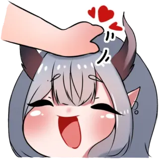💟 アニメ, かわいい, 悪魔, ハート, 頭ポン, ちび telegram sticker