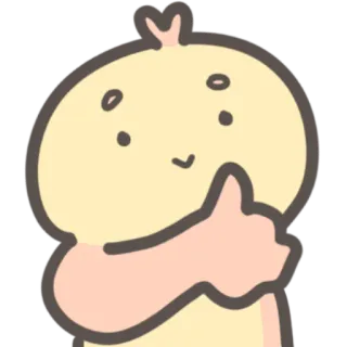 👍 Daumen hoch, süß, Illustration, positiv, Zustimmung telegram sticker