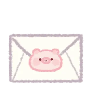 😕 돼지, 동물, 편지, 봉투, 귀여운, 만화 telegram sticker
