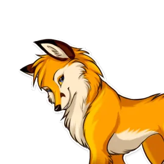 😏 renard, animal, faune, dessin animé, autocollant, orange, mammifère, poilu telegram sticker