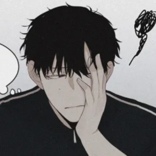 🗝 homme, anime, triste, fatigué, contrarié telegram sticker