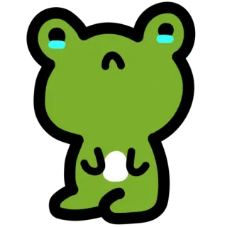 😢 rã, triste, chorando, verde, desenho animado, emoji telegram sticker