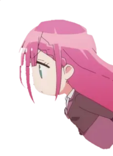 😌 Anime, Hoạt hình, Cô gái, Tóc hồng, Nhân vật, Hình minh họa telegram sticker