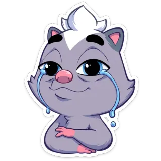 😭 Cartone animato, Animale, Piangendo, Emozioni, Triste telegram sticker