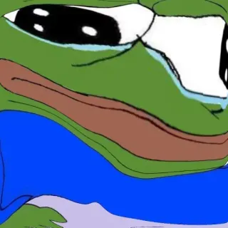 😐 Pepe the Frog Мем, Пепе, Лягушка, Интернет, грустный whatsapp sticker