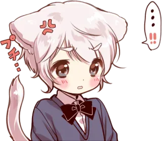 😠 プチ Anime, Niedlich, Katzenjunge, Wütend, Schockiert, Cartoon telegram sticker