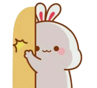 🐰 귀여운, 토끼, 바니, 카와이, 스티커, 만화 telegram sticker