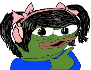 👉 Pepe the Frog Pepe, Frosch, Meme, Internetkultur, Cartoon telegram sticker