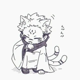 😸 Ryomen Sukuna Jujutsu Kaisen へんぺん 宿儺, 呪術廻戦, アニメ, 漫画, 猫, ちび telegram sticker
