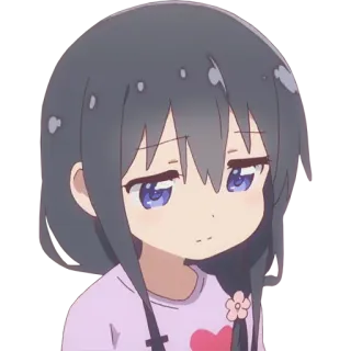 😔 anime, girl, cute, expression, illustration whatsapp sticker