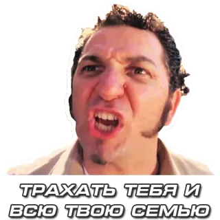 🖕 ТРАХАТЬ ТЕБЯ И ВСЮ ТВОЮ СЕМЬЮ enojado, ofensivo, ruso, insulto, palabrota telegram sticker