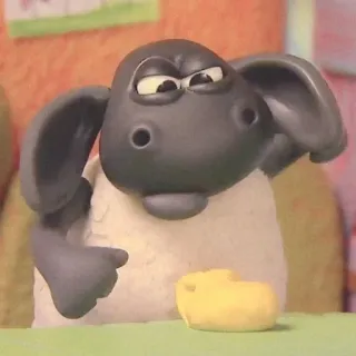 🍄 Shaun Shaun the Sheep Schaf, Shaun das Schaf, Knetanimation, Tier, Cartoon telegram sticker