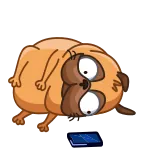😶 개, 퍼그, 동물, 애완동물, 만화, 웃긴 telegram sticker
