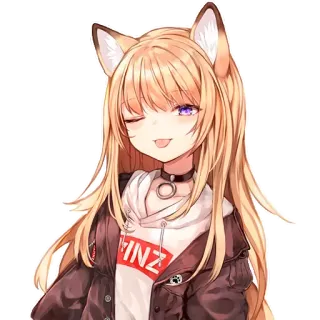 😜 WINZ anime, kawaii, cat girl, cute, manga, sticker telegram sticker