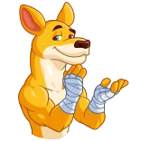 👏 canguro, boxeo, dibujos animados, personaje, animal telegram sticker