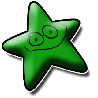 👶 Stella, Verde, Cartoni animati, Kawaii, Allegro, Carino telegram sticker