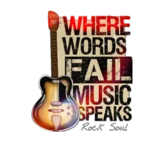 🤟 WHERE WORDS FAIL MUSIC SPEAKS Rock Soul musica, chitarra, rock, soul, testi, strumento, messaggio telegram sticker