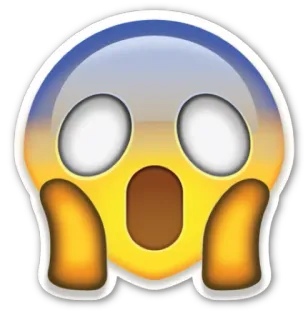 😱 Emoji, Spaventato, Faccia, Scioccato, Terrorizzato, Impaurito, Ansioso telegram sticker