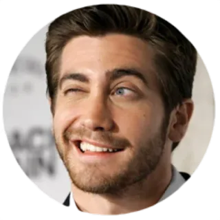 😉 Jake Gyllenhaal actor, celebridad, retrato, guiño, hombre telegram sticker