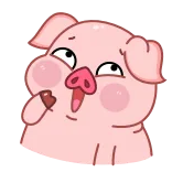 ☺️ cochon, dessin animé, animal, mignon, rose telegram sticker
