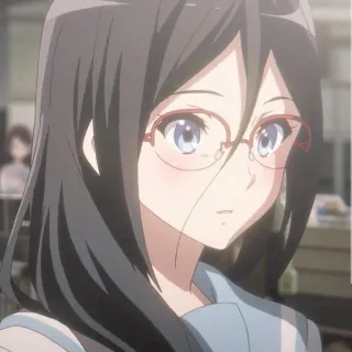 💗 anime, girl, glasses, character, animation whatsapp sticker