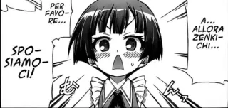 💍 Zenkichi PER FAVORE... SPOSIAMOCI! A... ALLORA ZENKICHI... Anime, Manga, Charakter, Heiratsantrag, Romantik, Italienisch, Sprechblase telegram sticker