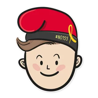 🙂 #NO155 Cartone animato, Personaggio, Politica, Catalogna, Fiocco giallo, Protesta whatsapp sticker