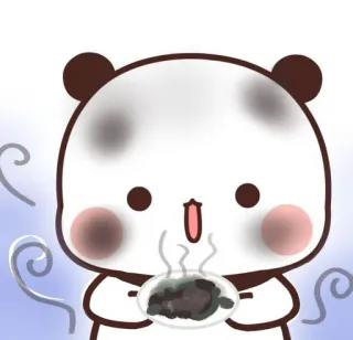 💚 Panda, Desenho animado, Comida, Fofo, Kawaii telegram sticker