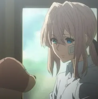 🦋 Violet Evergarden anime, personaje, violet evergarden, chica, oso de peluche whatsapp sticker