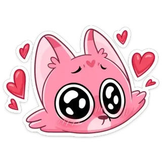 😍 cat, love, cute, hearts, pink telegram sticker