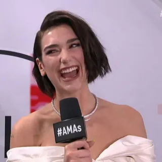 🎤 Dua Lipa #AMAs женщина, знаменитость, певица, артист, микрофон telegram sticker