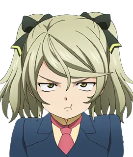 😠 Ragazza anime, Broncio, Personaggio, Ragazza, Cartone animato, Capelli biondi, Anime whatsapp sticker