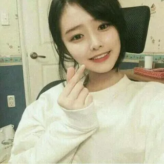 🥂 donna, cuore, selfie, sorriso, coreano, asiatico, ragazza whatsapp sticker