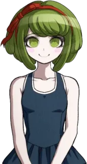 🌟 Anime, Ragazza, Carina, Personaggio, Capelli Verdi, Fiocco Rosso telegram sticker