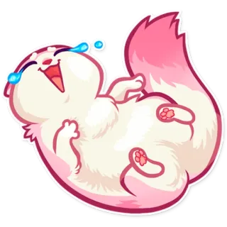 😂 gato, dibujo animado, lindo, feliz, riendo, animal, pegatina telegram sticker