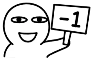 😀 -1 Humor, Negativ, Zahl, Punktzahl, Lustig telegram sticker