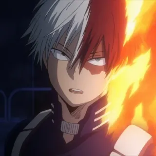 😎 Shoto Todoroki My Hero Academia Anime, Charakter, Feuer, Eis, Manga, Superheld, Shonen whatsapp sticker