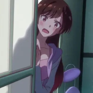 🙃 Anime, Cô gái, Cửa sổ, Phim hoạt hình, Nhân vật anime whatsapp sticker