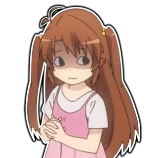 😬 Gadis anime, Karakter kartun, Lucu, Malu, Gugup, Gaun merah muda telegram sticker