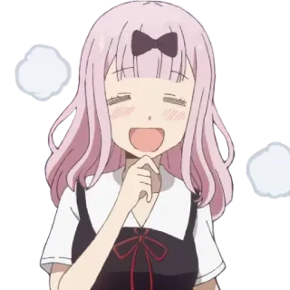 ☺️ Chika Fujiwara Kaguya-sama: Love Is War Anime, Chika Fujiwara, Kaguya-sama Love is War, Carino, Felice, Capelli rosa whatsapp sticker