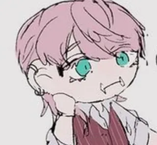 💊 anime, cartoon, pink hair, vampire, cute, chibi telegram sticker