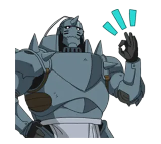 👌 Alphonse Elric Fullmetal Alchemist Anime, Fullmetal Alchemist, Charakter, Alphonse Elric, Okay Geste telegram sticker