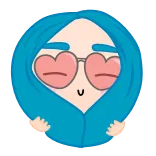 😌 Figur, blaue Haare, Herzbrille, niedlich, Cartoon telegram sticker