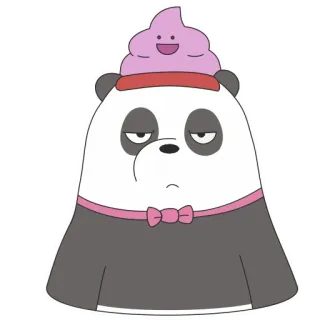 😑 Panda We Bare Bears Kartun, Panda, We Bare Bears, Beruang, Lucu, Es krim, Karakter telegram sticker
