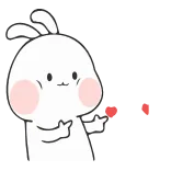❤️ coelho, dedo do meio, gesto ofensivo, desenho animado whatsapp sticker