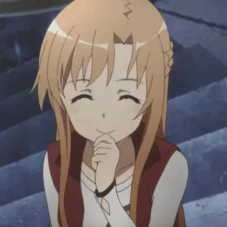🧡 Asuna Yuuki Sword Art Online アニメ, 女の子, 笑顔, キャラクター, かわいい telegram sticker